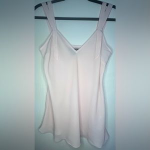 Light Blush Pink Blouse with Ribbon Accents